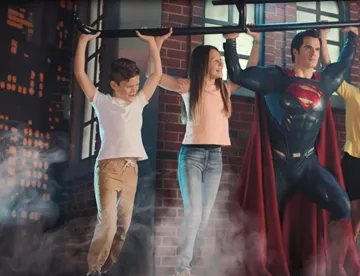 Justice League lifting helicopter at Madame Tussauds Sydney
