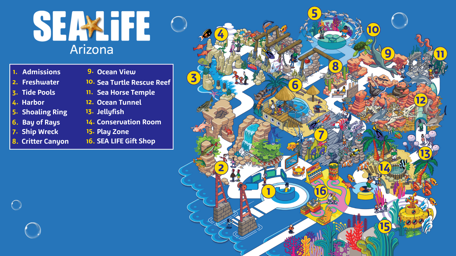 SEA LIFE Arizona 2023 Map