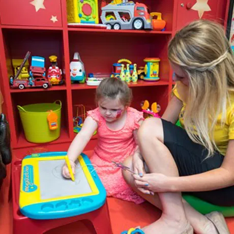 Ashley Hayes From Merlins Magic Wand Helps Amelia Colour In In The New Playroom 1