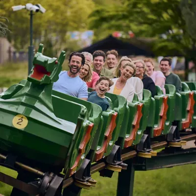 Families On Dragon Coaster