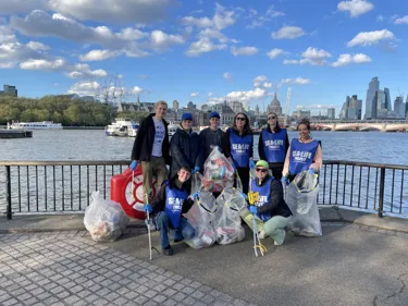 SEA LIFE London Staff posing during a SEA LIFE TRUST Beach Clean up.