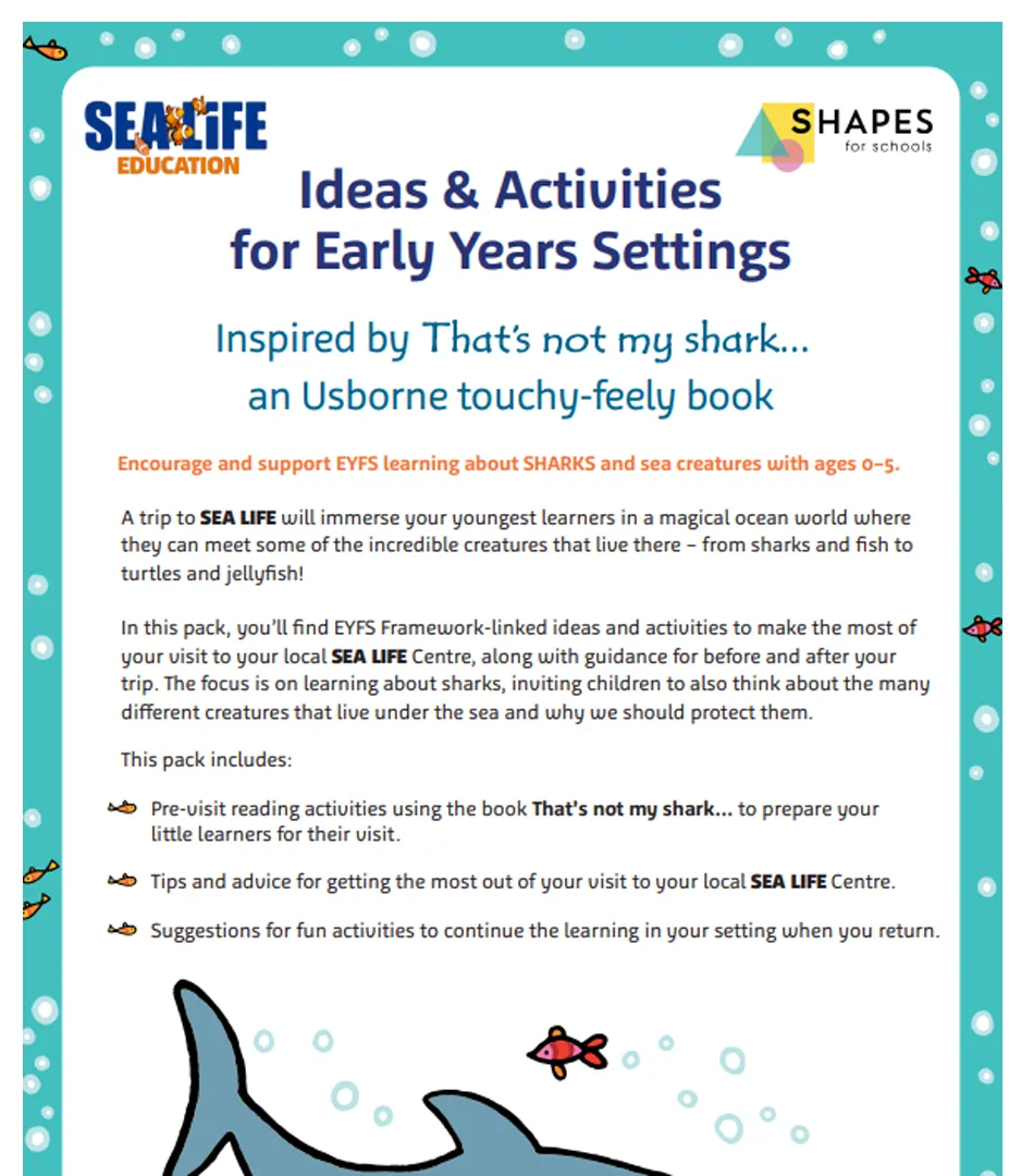Usbourne X SEA LIFE Teacher Visit Guide 950X1080