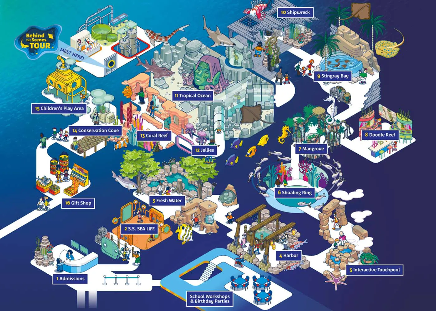 SEA LIFE Michigan Aquarium Map 1400X1000