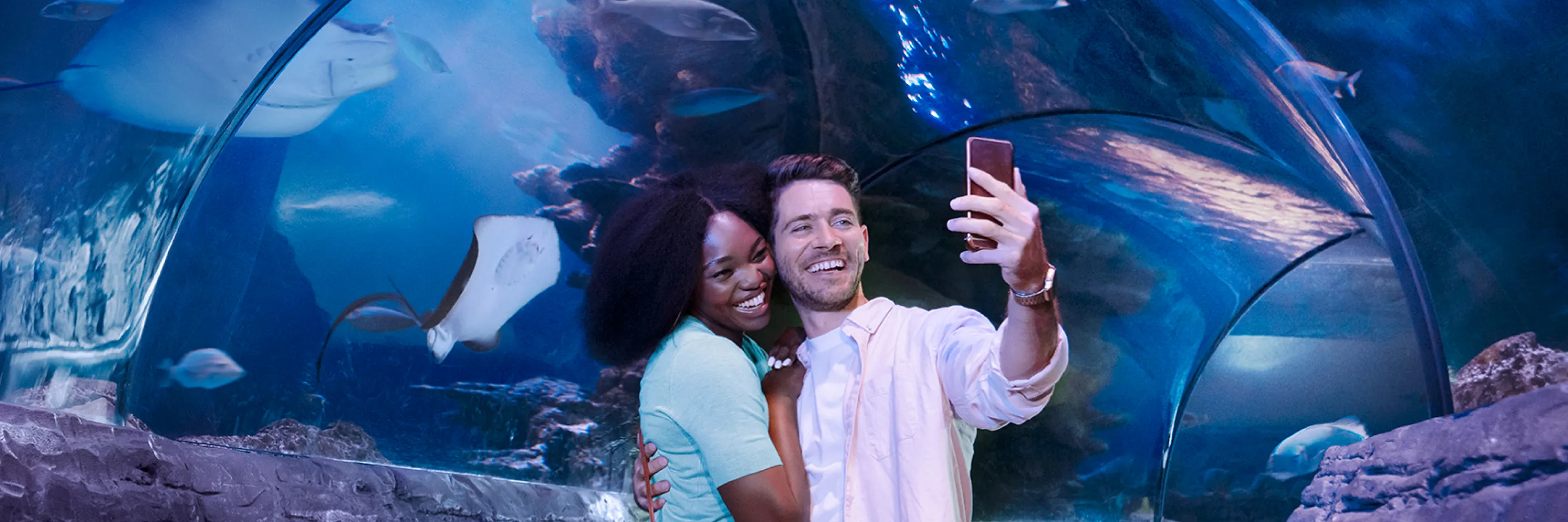 Couple Selfie Tunnel 3000X1000 | SEA LIFE Michigan Aquarium