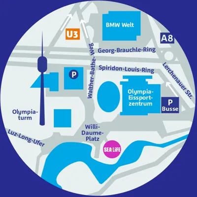 Anfahrt SEA LIFE München Schmal