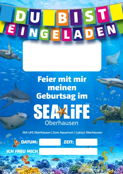 SEA LIFE Oberhausen Einladung