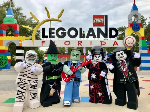 LEGOLAND Florida Brick or Treat Characters at park entrance