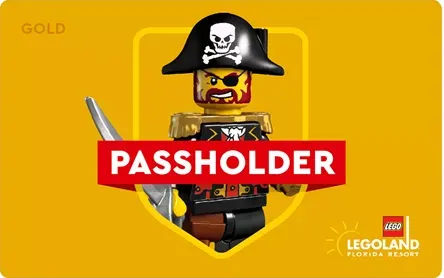 Image of a LEGO Pirate on a GOLD LEGOLAND Florida Resort Annual Pass