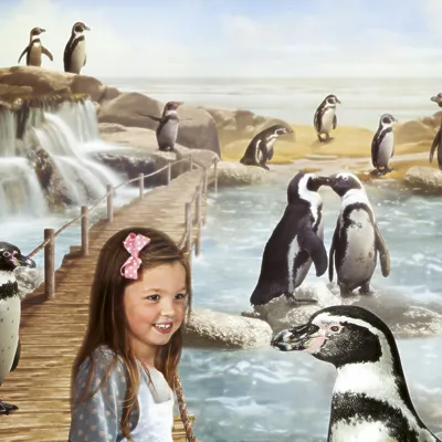 Girl visiting Penguin Island at SEA LIFE Scarborough