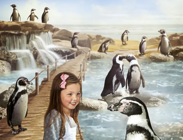 Girl visiting Penguin Island at SEA LIFE Scarborough