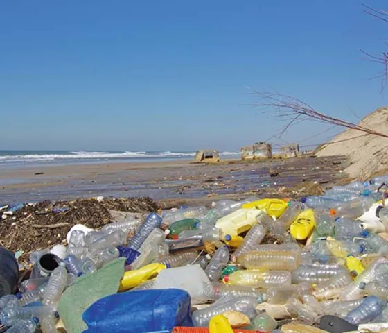 Plastic waste on the ocean