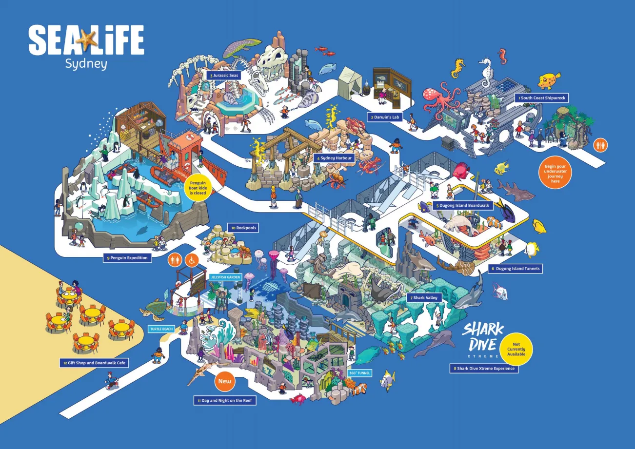 Map Of SEA LIFE Sydney