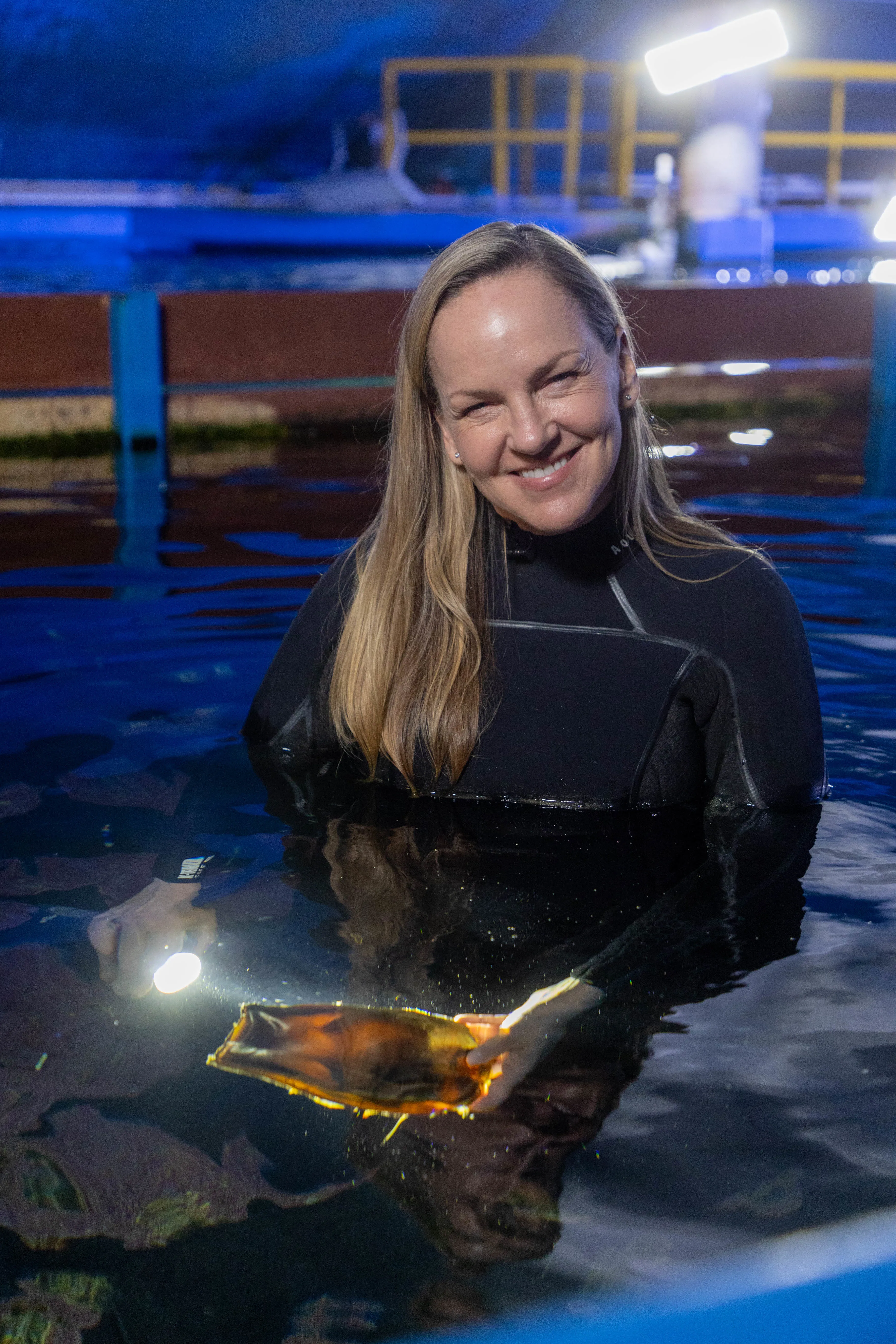 Laura Simmons Candling Zebra Shark Eggs 