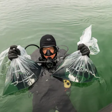 David Hirasti, Senior Research Scientist Prepares To Dive To Release Captive Bred White's Seahorse 3